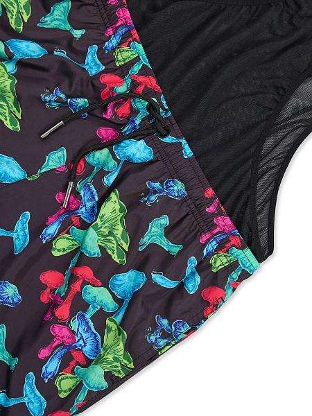 Swimwear Шорты мужские, цвет черный паттерн грибы, фото 5