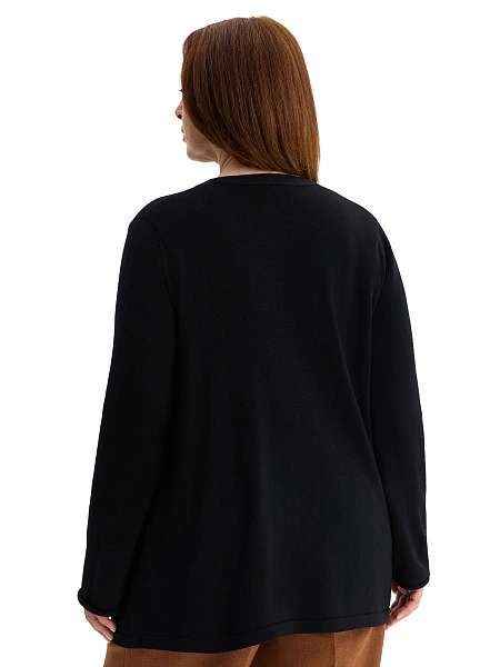 Merino Base Кардиган женский plus size, цвет черный, фото 2