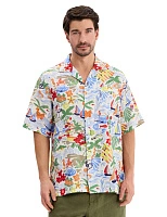 Мужская рубашка LINEN из умягченного льна Паттерн Vacation