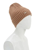 Шерстяная шапка  с отворотом Бежевый меланж