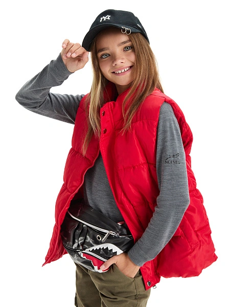 Термофутболка для девочек-подростков серии SOFT. Знак Woolmark, цвет серый меланж, фото 6