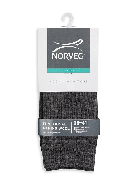 Термоноски мужские серии FUNCTIONAL MERINO WOOL, цвет темно-серый меланж, фото 5