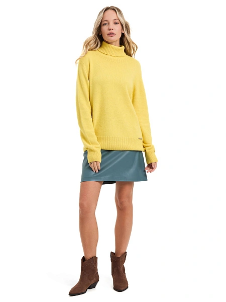 Свитер женский Cashmere&Merino blend oversize, цвет желтый, фото 5
