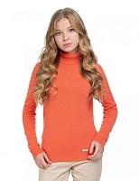 Свитер Cashmere подростковый с высоким воротом Коралловый