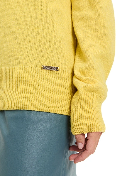 Свитер женский Cashmere&Merino blend oversize, цвет желтый, фото 4