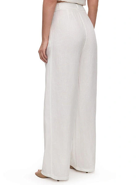 LINEN Брюки женские base, цвет белый, фото 4
