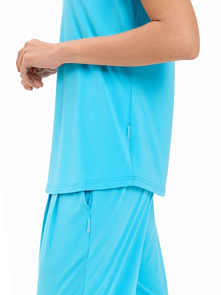 Футболка женская с V-вырезом серии Bamboo, цвет бирюзовый, фото 5