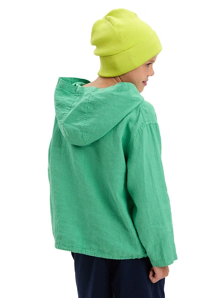 Худи из 100% льна для мальчиков, цвет зеленый, фото 4