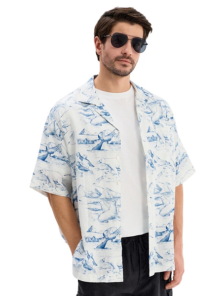 Мужская рубашка LINEN из умягченного льна, цвет паттерн arctic, фото 4