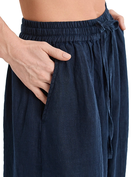 Брюки женские "baggy" серии LINEN, цвет темно-синий, фото 3