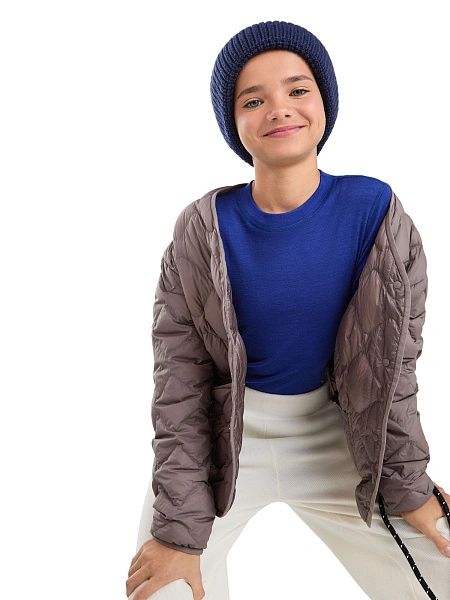 Термофутболка для девочек-подростков серии SOFT. Знак Woolmark, цвет синий, фото 5