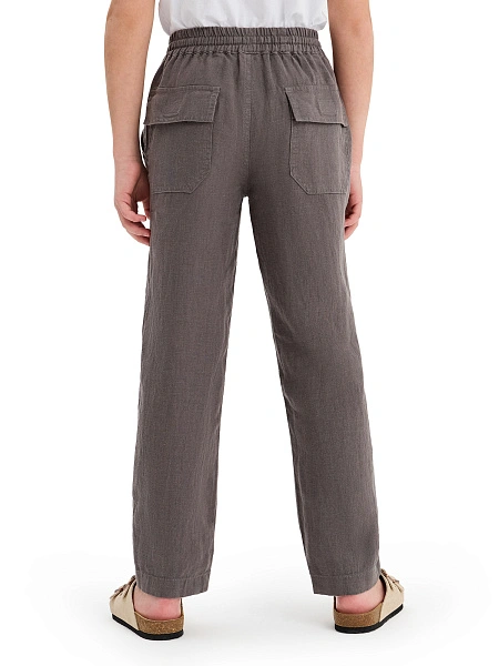 Брюки для мальчика серии LINEN, цвет серый, фото 4