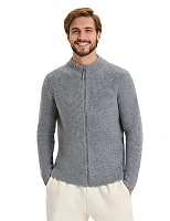 Кардиган мужской на молнии Merino Knitted Пепельный меланж