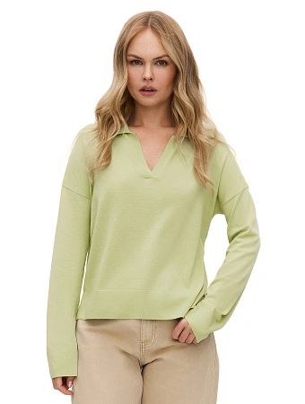 Джемпер-поло женский, цвет бледно-зеленый, фото 1