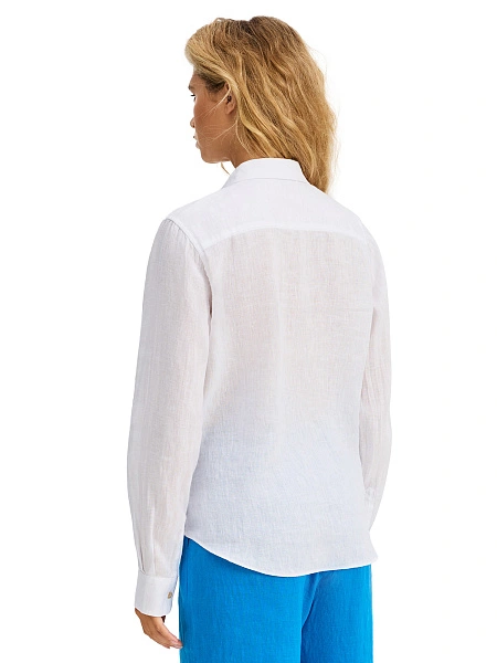 LINEN Рубашка женская slim, цвет белый, фото 2