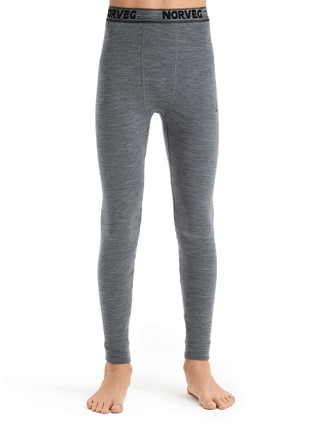 Термобелье кальсоны для мальчиков-подростков серии SOFT. Знак Woolmark, цвет серый меланж, фото 1