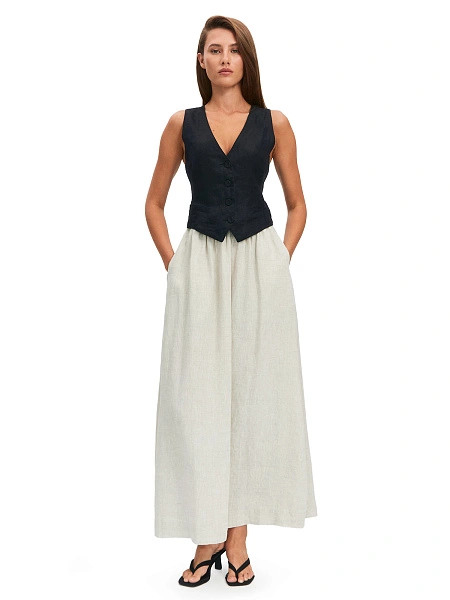 Юбка LINEN из умягченного льна, цвет бежевый меланж, фото 1