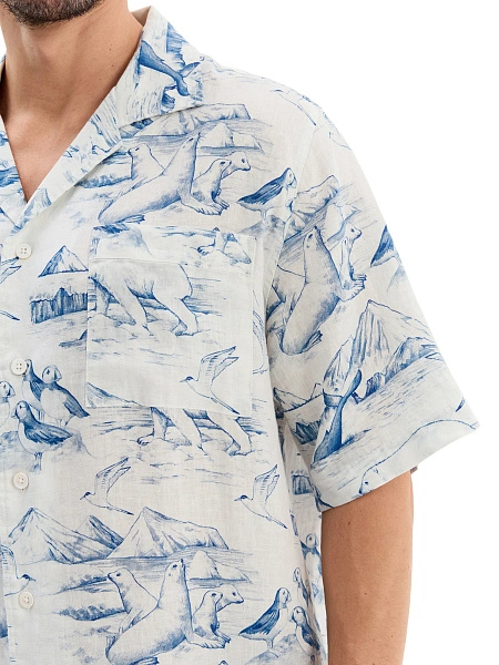 Мужская рубашка LINEN из умягченного льна, цвет паттерн arctic, фото 3