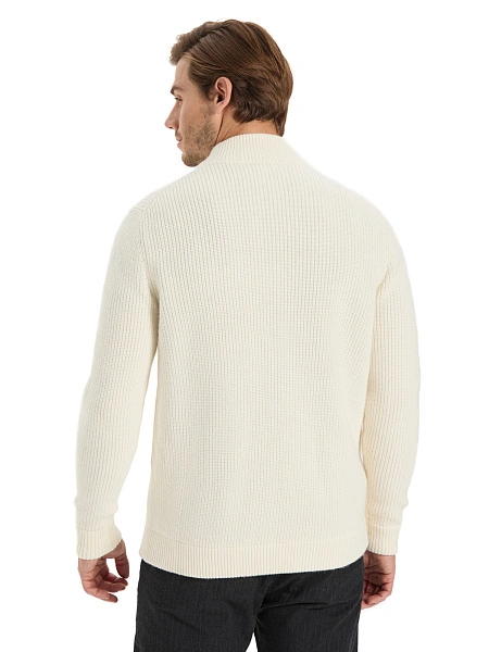 Кардиган мужской на молнии Merino Knitted, цвет молочный, фото 2