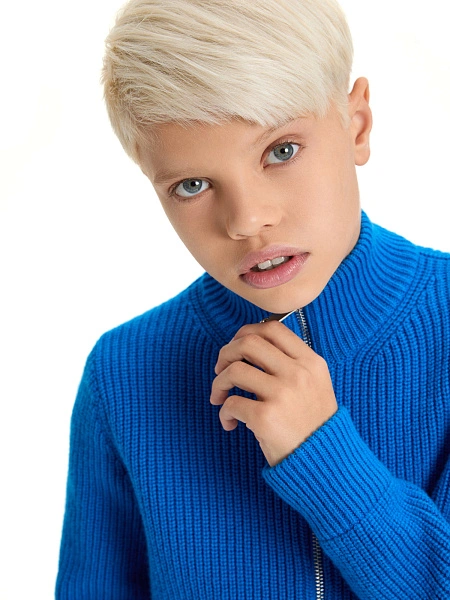 Кардиган шерстяной на молнии для мальчиков-подростков, цвет синий, фото 5