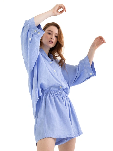 Шорты женские серии LINEN, цвет лаванда, фото 5