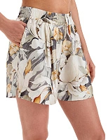 Шорты SILK женские с карманом Паттерн Peonies
