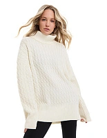 Свитер женский "косы" Молочный