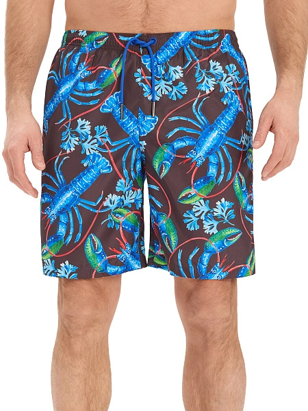 Swimwear Шорты мужские, цвет черный паттерн лобстеры, фото 4