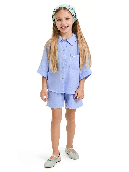 Рубашка для девочки серии LINEN, цвет лаванда, фото 5