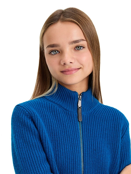 Кардиган из 100% шерсти мериноса на молнии для девочек-подростков, цвет арктик, фото 3