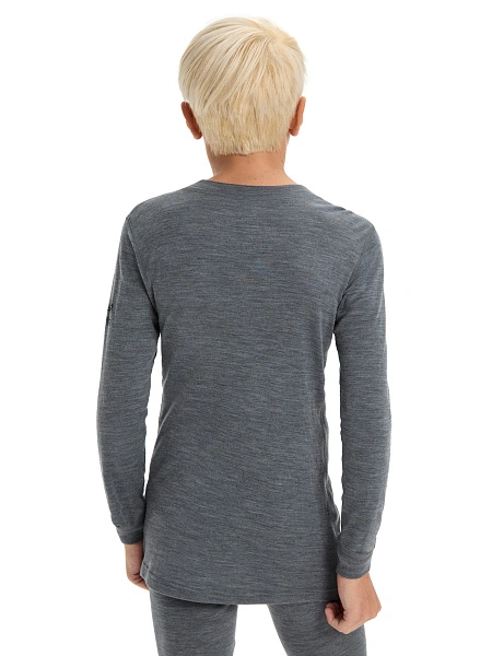 Термофутболка для мальчиков-подростков серии SOFT. Знак Woolmark, цвет серый меланж, фото 3