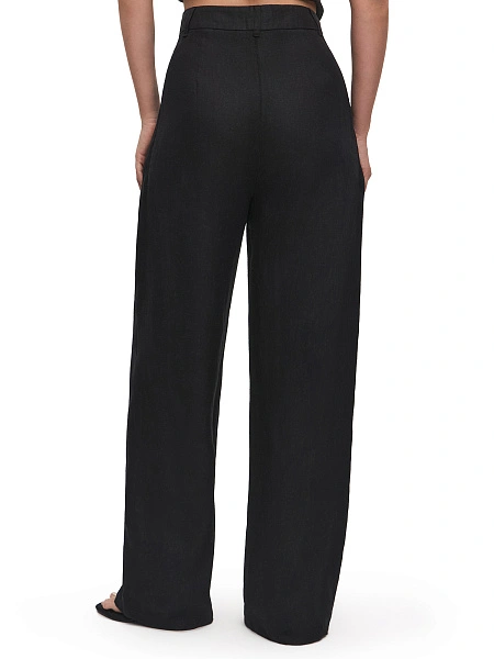 LINEN Брюки женские base, цвет черный, фото 3