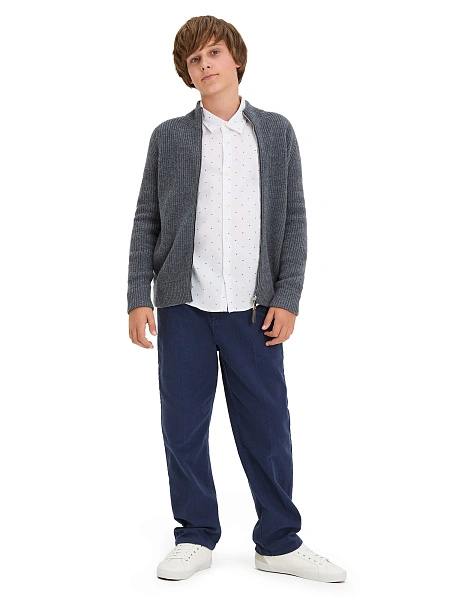 Кардиган шерстяной на молнии для мальчиков-подростков, цвет графитовый, фото 5