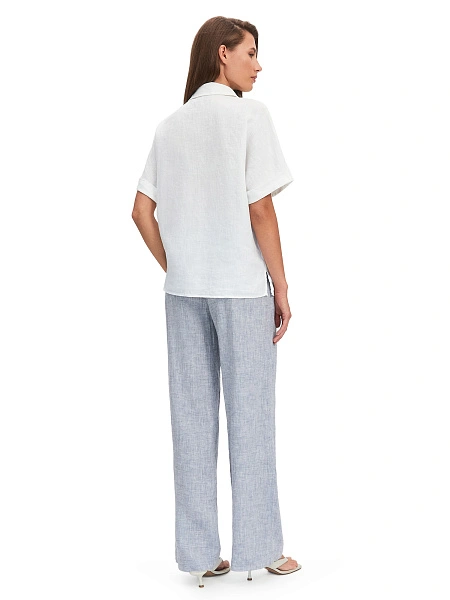 LINEN Брюки женские прямые, цвет серый меланж, фото 2