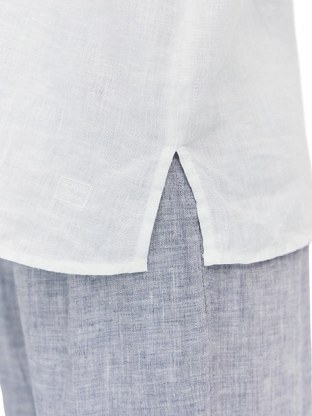 LINEN Рубашка женская прямая с коротким рукавом, цвет белый, фото 5