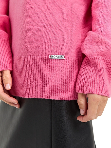 Свитер женский Cashmere&Merino blend oversize, цвет розовый фламинго, фото 4