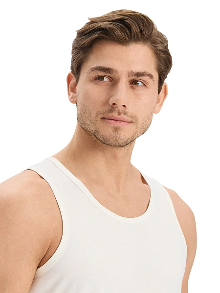 Майка мужская серии Bamboo, цвет молочный, фото 4