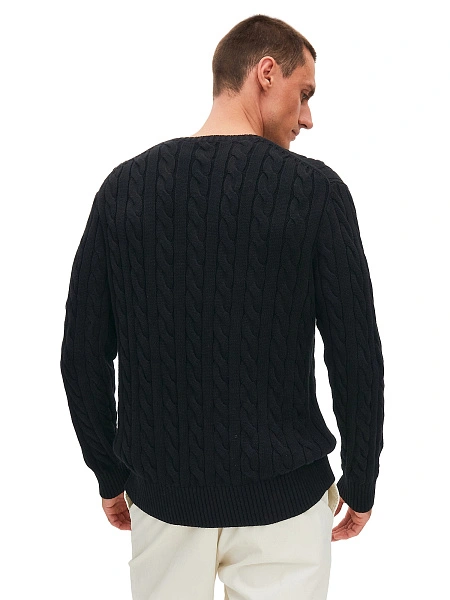 Джемпер Cotton мужской "косы", цвет черный, фото 2
