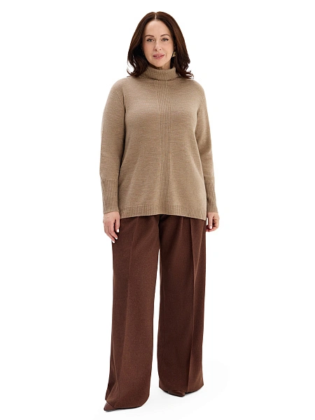 Merino Base Свитер oversize, цвет бежевый меланж, фото 6