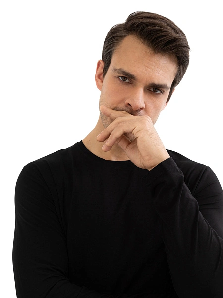 Лонгслив мужской серии Bamboo, цвет черный, фото 4