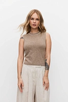 Топ трикотажный с кантом Бежевый меланж