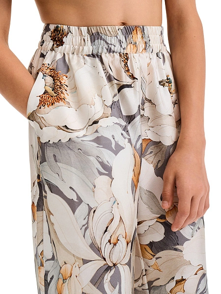 Брюки SILK для девочки прямые, цвет паттерн peonies, фото 3