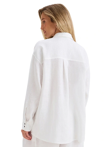 LINEN Рубашка женская oversize, цвет белый, фото 2