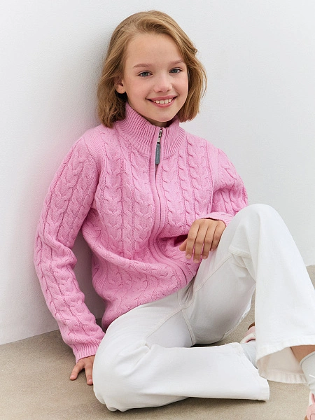 Кофта на молнии Super Fine Merino Wool для девочек, фото 6