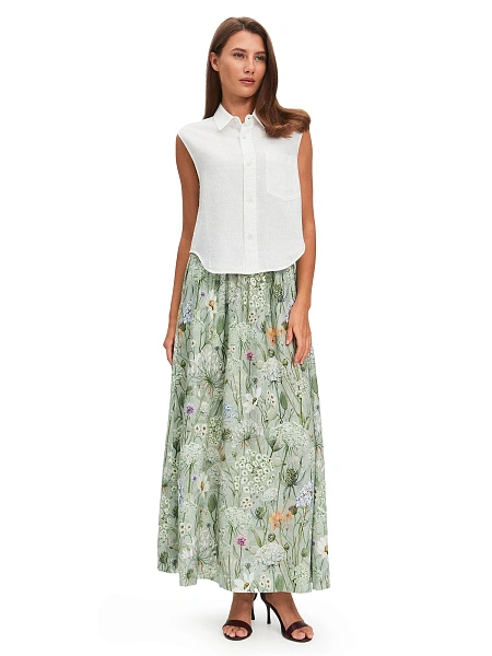 LINEN Блуза женская без рукавов, цвет белый, фото 5