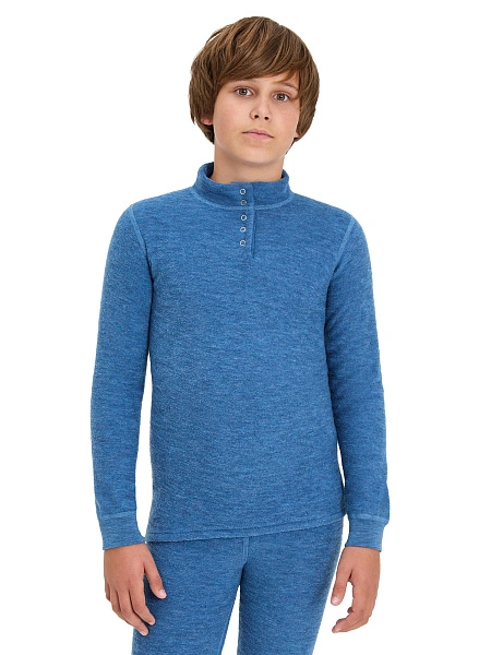Термобелье фуфайка для мальчиков - подростков серии "-60°C", цвет джинс меланж, фото 1