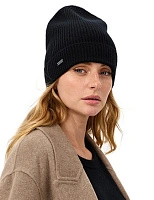 Шапка из шерсти с отворотом Черный