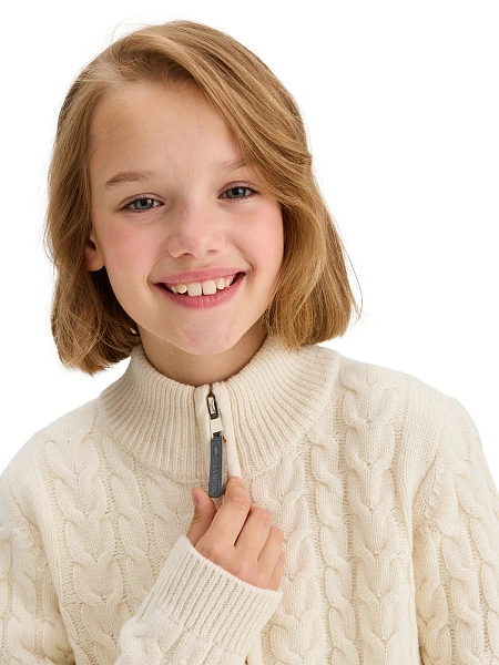 Кофта на молнии Super Fine Merino Wool для девочек, фото 3