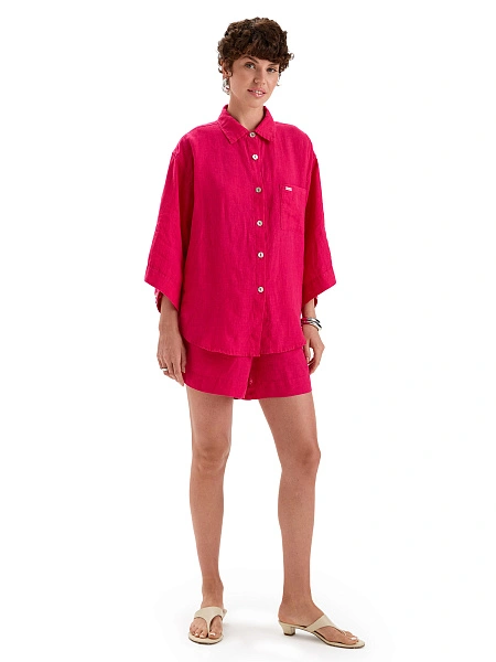 LINEN Шорты женские casual, цвет фуксия, фото 5