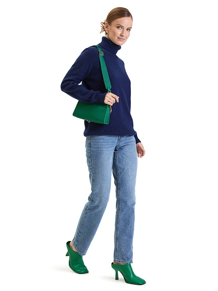Свитер женский Cashmere&Merino blend oversize, цвет темно-синий, фото 5